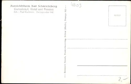 Ak Bad Schmiedeberg in der Dübener Heide, Aussichtsturm, Hotel