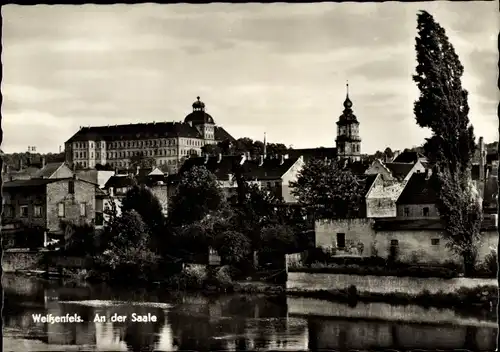 Ak Weißenfels an der Saale, Partie am Fluss