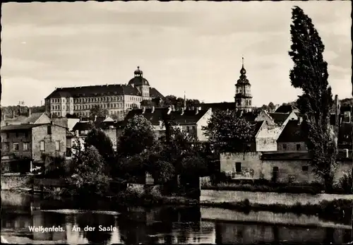 Ak Weißenfels an der Saale, Partie am Fluss
