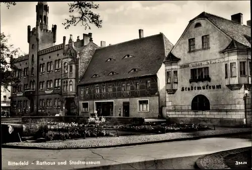 Ak Bitterfeld in Sachsen Anhalt, Rathaus und Stadtmuseum
