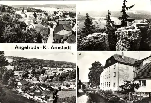 Ak Angelroda Martinroda im Thüringer Wald, Viadukt, Kammerlöcher, Ferienheim Felsenkeller