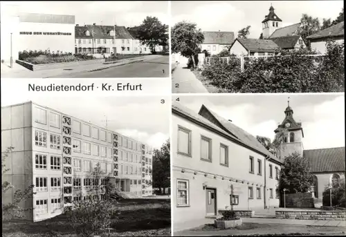 Ak Neudietendorf Thüringen, Haus der Werktätigen, Lenin Oberschule, Kulturzentrum