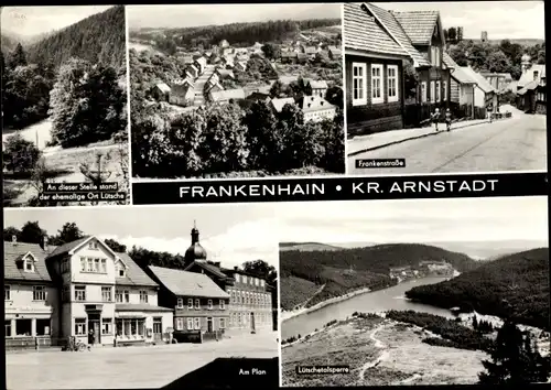 Ak Frankenhain in Thüringen, Am Plan, Frankenstraße, Panorama vom Ort