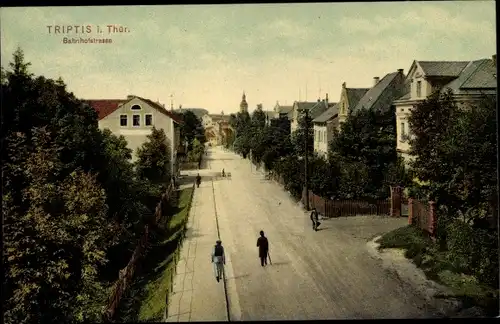 Ak Triptis in Thüringen, Blick in die Bahnhofstraße