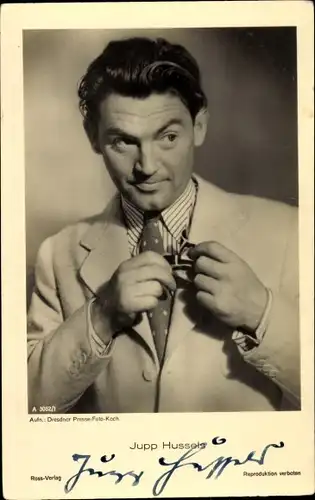 Ak Schauspieler Jupp Hussels, Portrait, Autogramm
