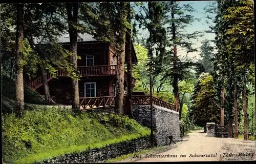 Ak Sitzendorf an der Schwarza in Thüringen, Das Schweizerhaus im Schwarzatal