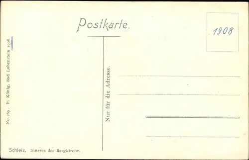 Ak Schleiz im Vogtland Thüringen, Inneres der Bergkirche