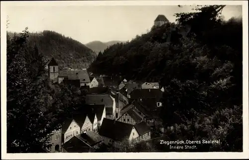 Ak Ziegenrück am Schiefergebirge Thüringen, Oberes Saaletal, Innenstadt, Kirche