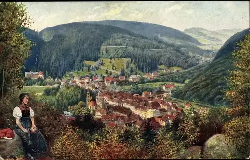 Künstler Ak Hoffmann, H., Triberg im Schwarzwald, vom Dreikaiserfels gesehen