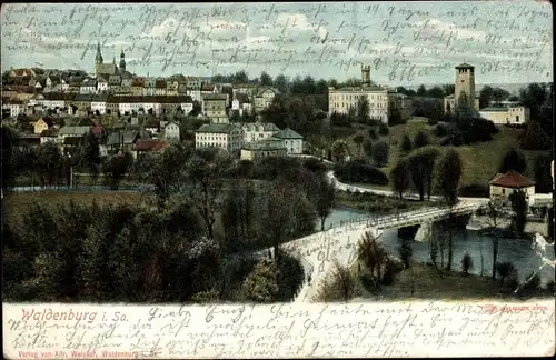 Ak Waldenburg in Sachsen, Blick auf den Ort