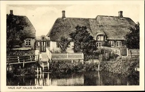 Ak Hallig Oland Nordfriesland, Haus