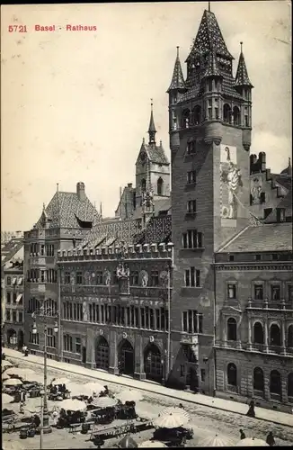 Ak Basel Bâle Stadt Schweiz, Rathaus
