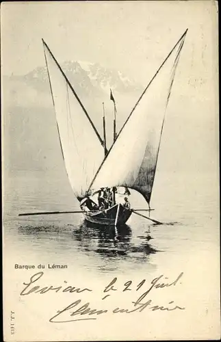 Ak Genf Kanton Schweiz, Lac Leman, Barque