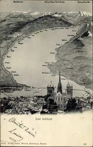 Ak Genf Kanton Schweiz, Lac Leman, Ort