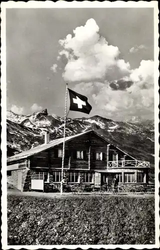 Ak Lens Kanton Wallis Schweiz, Mont Lachaux, Restaurant Croix d'Err.