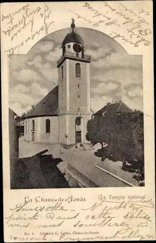 Ak La Chaux de Fonds Kanton Neuenburg, Le Temple national