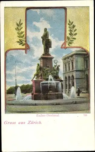 Ak Zürich Stadt Schweiz, Escher Denkmal