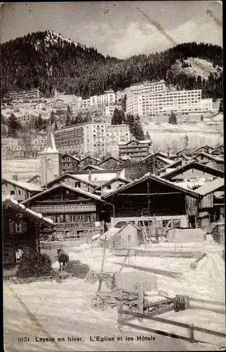 Ak Leysin Kanton Waadt, L'Eglise et les Hôtels