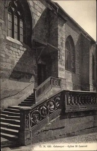 Ak Estavayer Kanton Freiburg, Église St. Laurent