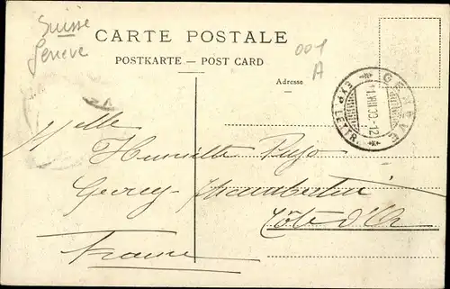 Ak Genève Genf Schweiz, Ile J.-J. Rousseau et le Rhône