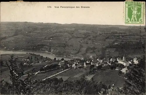 Ak Les Brenets Kanton Neuenburg, Panorama