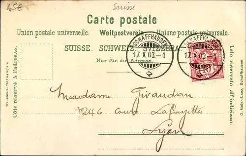 Ak Rheinfall Kanton Schaffhausen, Der Rheinfall, Viadukt, Lok