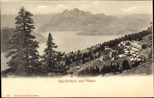 Ak Kanton Luzern Schweiz, Rigi Kaltbad und Pilatus