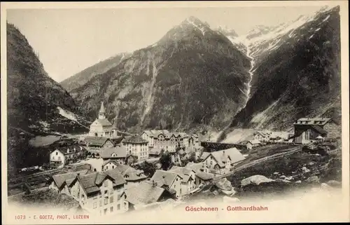 Ak Göschenen Kanton Uri, Gotthardbahn