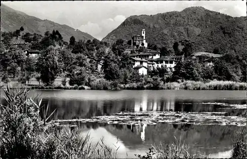 Ak Origlio Tessin, Blick über den See, Häuser, Berge