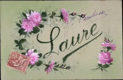 Buchstaben Ak Vorname Laure, Blumen