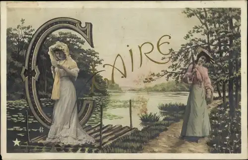 Buchstaben Ak Vorname Claire, Frauen am Flussufer