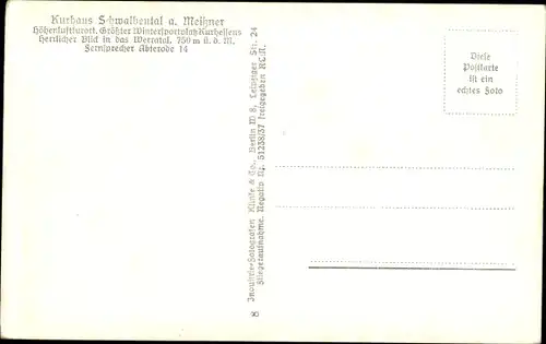 Ak Meißner in Hessen, Kurhaus Schwalbenthal
