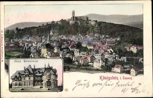 Ak Königstein im Taunus, Totalansicht, Villa Rotschild