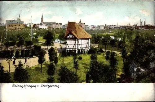 Ak Gelsenkirchen im Ruhrgebiet, Ort vom Stadtgarten gesehen