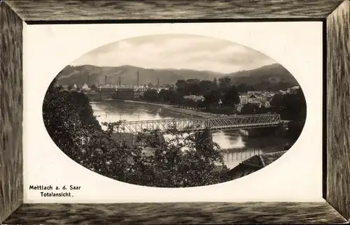 Präge Passepartout Ak Mettlach im Saarland, Totalansicht