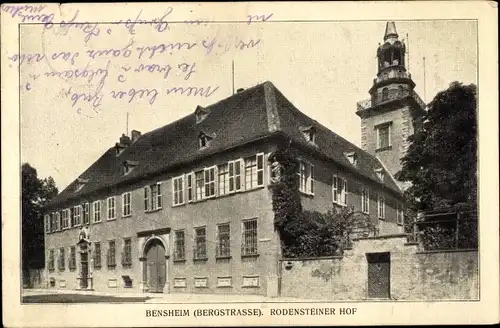 Ak Bensheim an der Bergstraße in Hessen, Partie am Rodensteiner Hof, Bergstraße