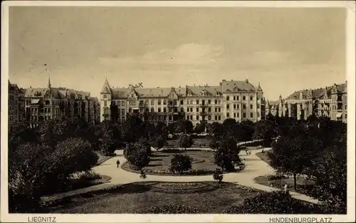 Ak Legnica Liegnitz Schlesien, Hindenburgplatz