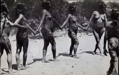 Ak Tanzende Afrikanerinnen, Nackte Frauen, Volkstypen