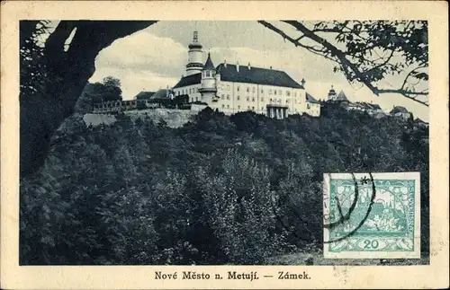 Ak Nové Město nad Metují Neustadt an der Mettau Reg. Königgrätz, Zamek, Schloss