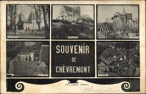 Ak Chèvremont Chaudfontaine Wallonien Lüttich, Chapelle, Couvent, Hotel, Village
