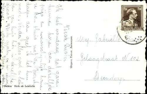 Ak Deinze Ostflandern, Kerk en Leiezicht