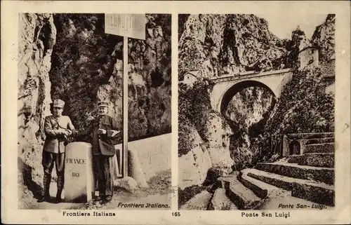 Ak Grimaldi di Ventimiglia Liguria, Frontiera Italiana, Ponte San Luigi