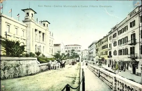 Ak San Remo Ligurien, Casino Municipale e Corso Vittorio Emanuele