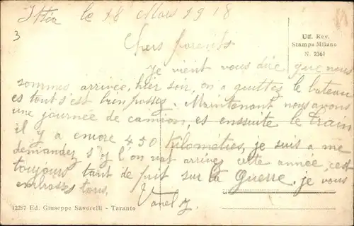 Ak Tarent Taranto Puglia, Corso due Mori, Palazzo dell'Ammiragliato