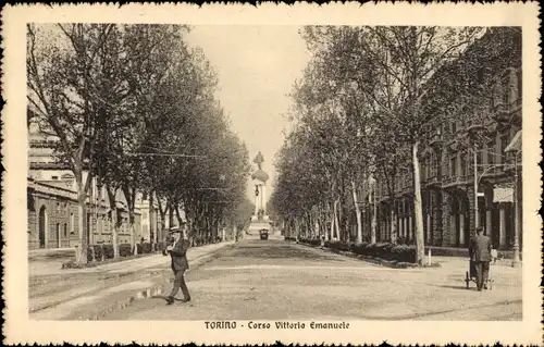 Ak Torino Turin Piemonte, Corso Vittorio Emanuele, Straßenansicht
