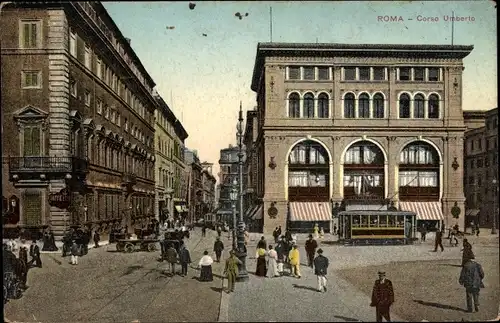 Ak Roma Rom Lazio, Corso Umberto, Straßenbahn