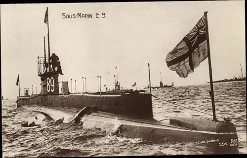 Ak Sous Marin E9, 89, Britisches U Boot, Unterseeboot, HMS, Royal Navy