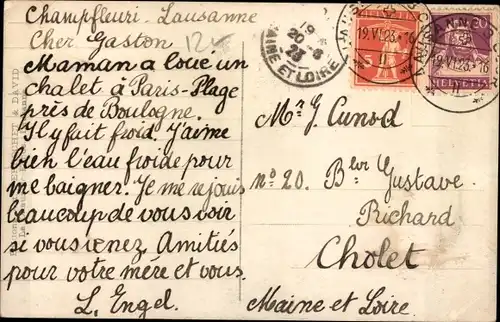 Foto Ak A la Montagne, Wohnhaus, Kühe, Rind