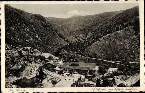 Ak Schwarzburg in Thüringen, Schwarzatal, Blick von den Schieferbrüchen