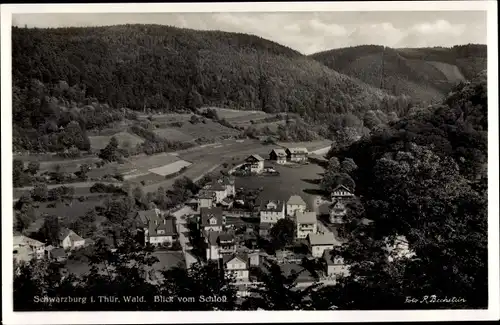 Ak Schwarzburg in Thüringen, Blick vom Schloss